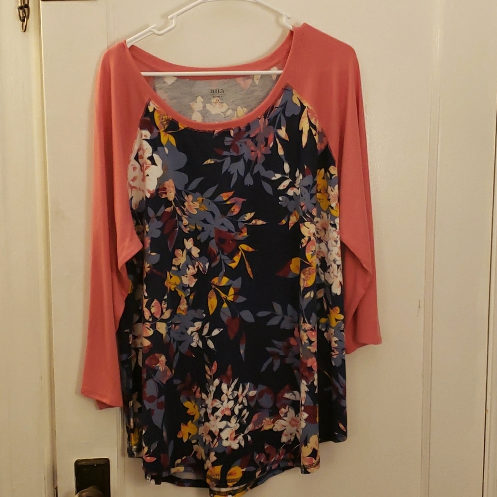 Floral baseball tee
